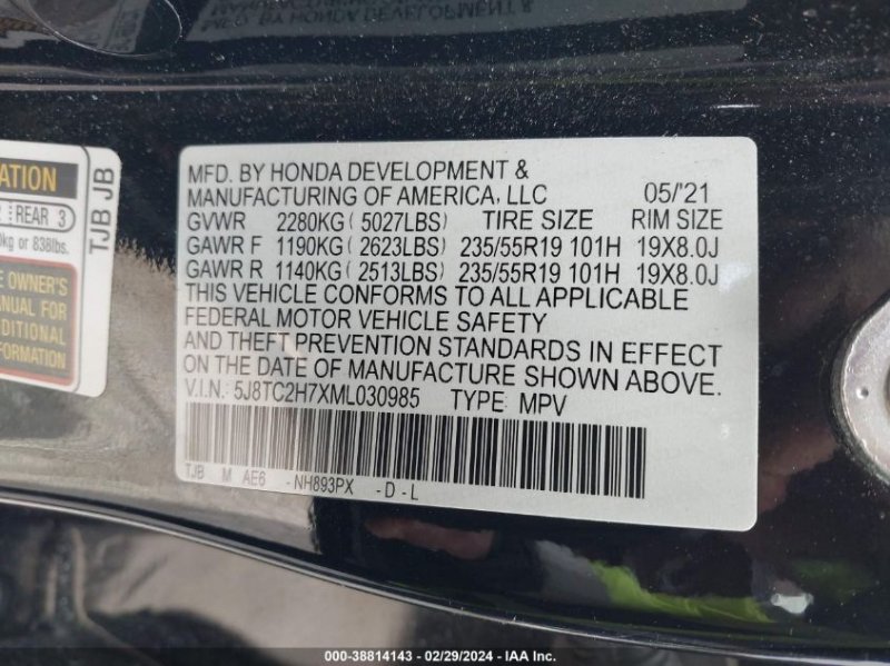 Thumbnail of 2021 Acura Rdx Advance Package/Pmc Edition with VIN 5J8TC2H7XML030985