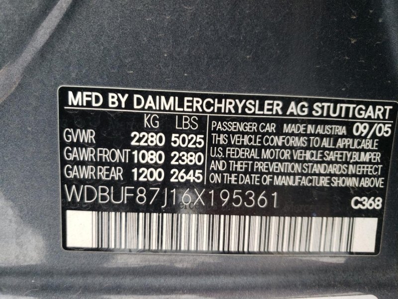 Thumbnail of 2006 Mercedes-Benz E 350 4Matic with VIN WDBUF87J16X195361