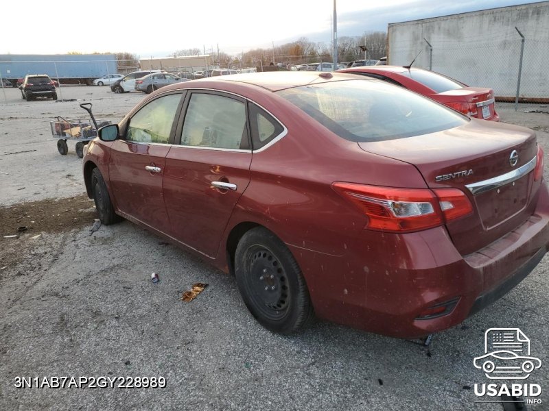 Thumbnail of 2016 Nissan Sentra S with VIN 3N1AB7AP2GY228989