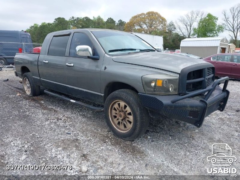 Card image of 2007 Dodge Ram 1500 Slt with VIN 3D7KR19D17G820478